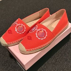 Kate Spade York Grenada Glasses Espadrille Flats In Tamarillo Red